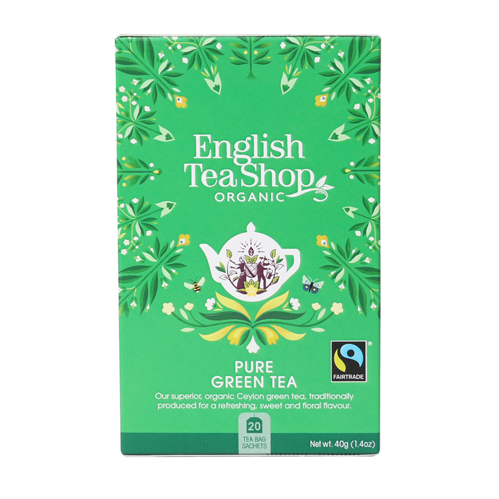 English Tea Shop - Organic Green Tea Teabags (20 Tea Bag Sachets) 40g