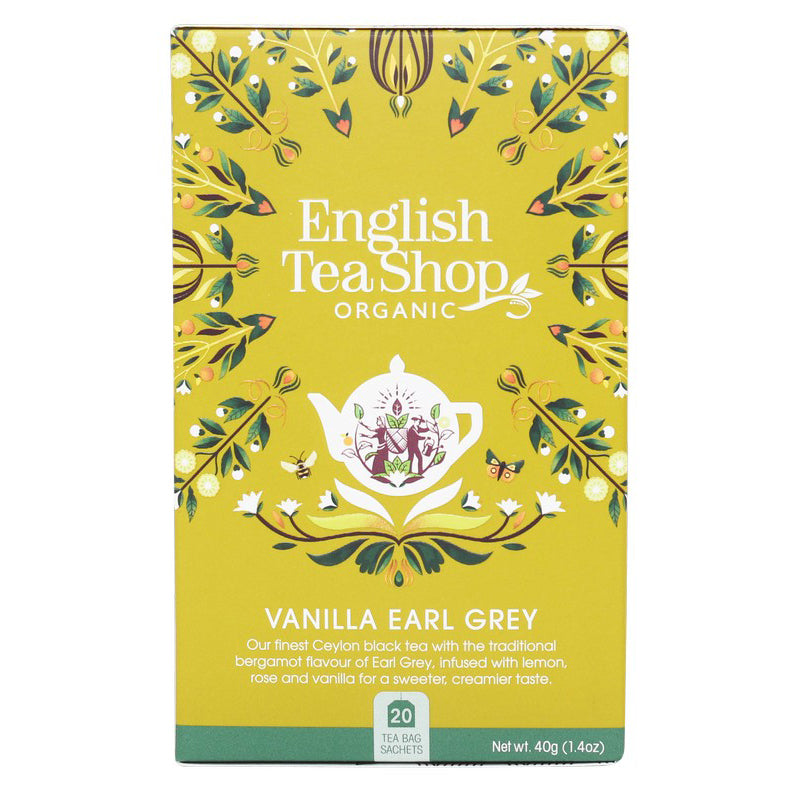 English Tea Shop - Organic Vanilla Earl Grey Teabags (20 Tea Bag Sachets) 40g