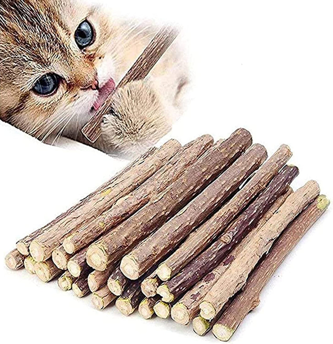 Natural Matatabi (Silver Vine) Organic Chew Sticks for Cats - Pack of 10