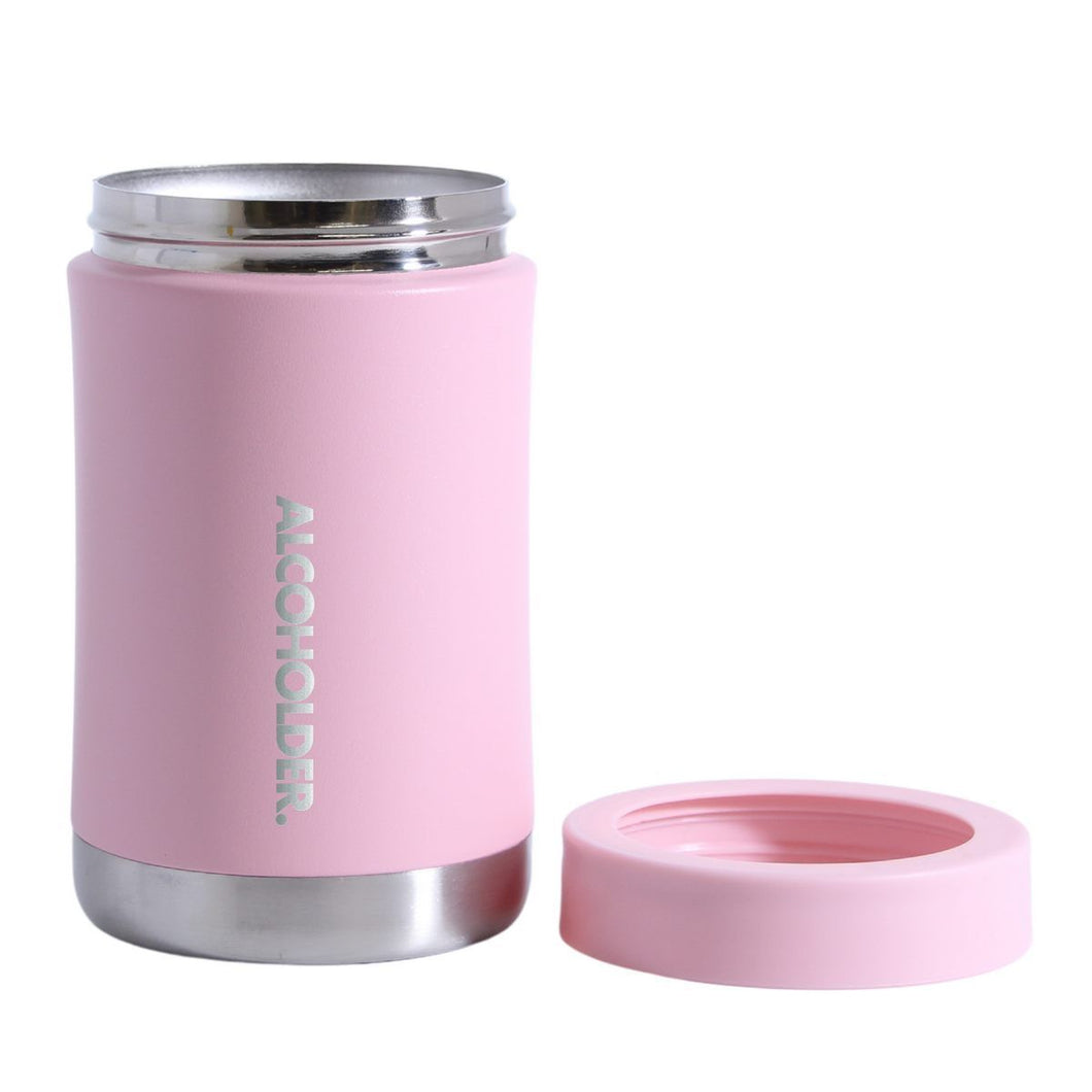 Alcoholder StubZero - PINK Stainless Vacuum Insulated Can and Bottle Beer Stubby Cooler