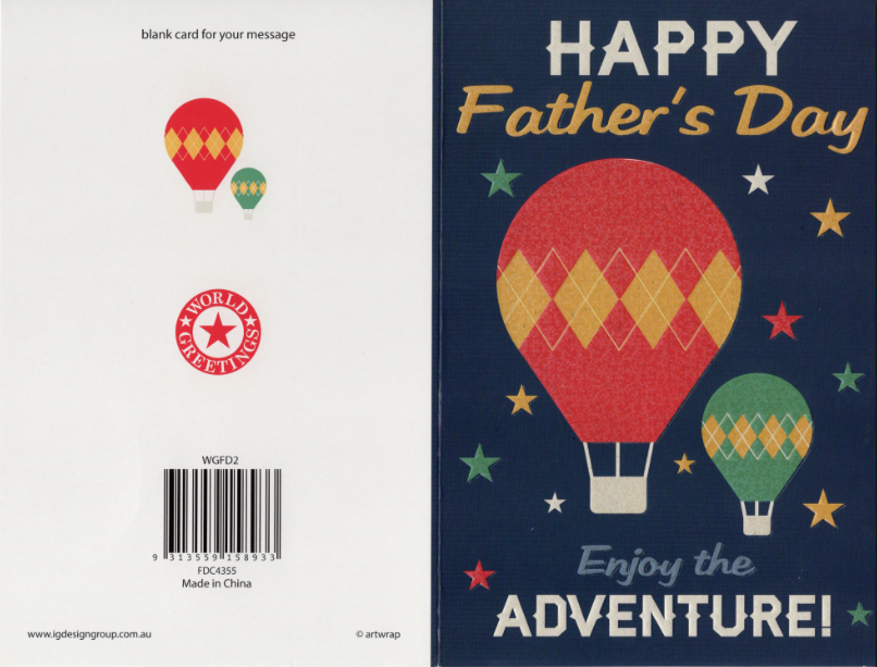 Father's Day Card - Happy Father's Day Enjoy the Adventure