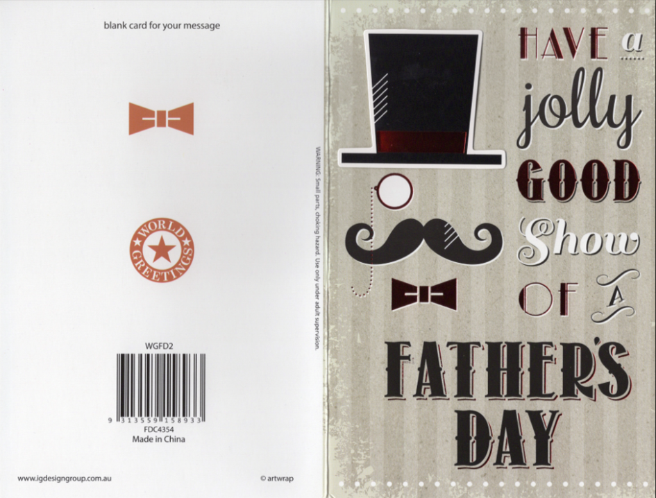 Father's Day Card - Have a Jolly Good Show of a Father's Day