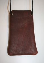 Load image into Gallery viewer, Boston Leather - All purpose/glasses pouch with cord (Dark Pecan Bison)
