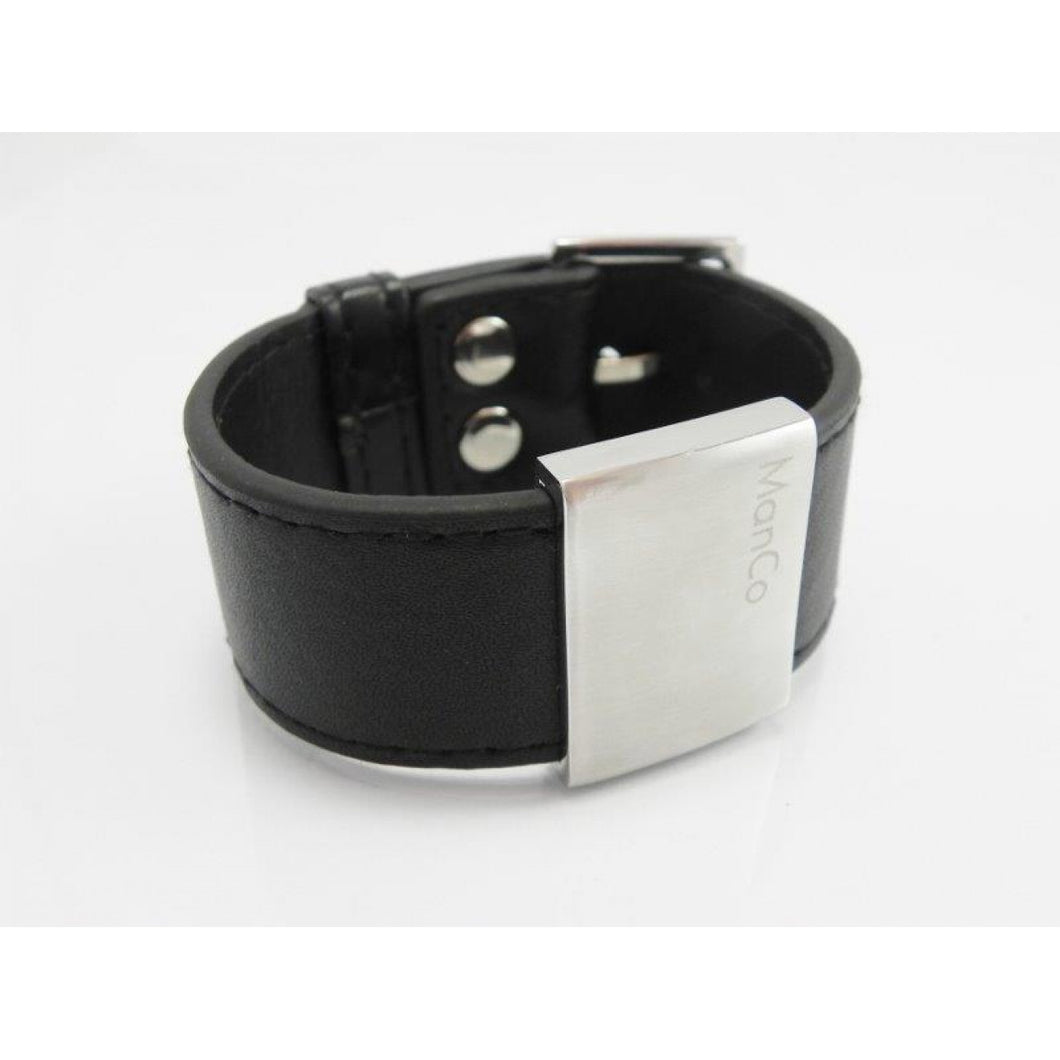MANCO - Leather With Stainless Steel Buckle Bracelet
