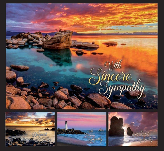 Sympathy Card - Sunset Shores (with Scripture inside)