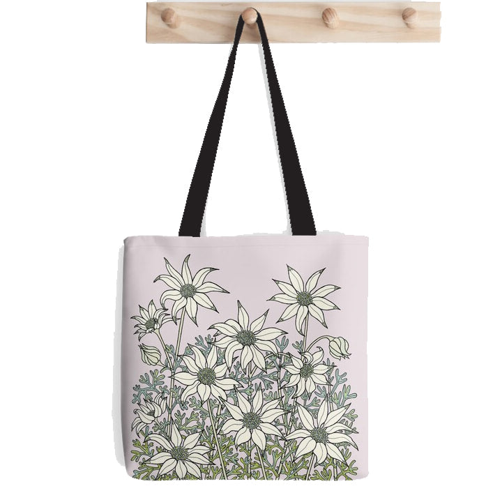 Lorraine Brownlee Designs - Flannel Flowers 100% Cotton Tote Bag